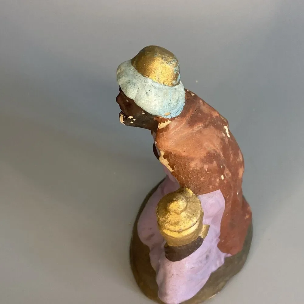 Vintage Germany African American Wise Man Kneel Nativity Figure 5
